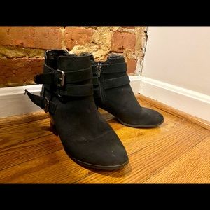 EXPRESS black booties with side buckles